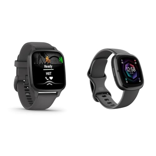 Garmin Venu Sq 2 - GPS-Fitness-Smartwatch mit 1 & Fitbit Sense 2 by Google – Smartwatch Damen/Herren – Fitnessuhr mit integriertem GPS und Telefonfunktion – Fitness-Tracking mit Stressmanagement von Garmin