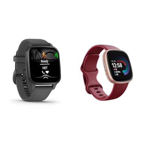 Garmin Venu Sq 2 - GPS-Fitness-Smartwatch mit 1 & Fitbit Versa 4 by Google – Smartwatch Damen/Herren – Fitness-Tracker mit integriertem GPS und Telefonfunktion von Garmin