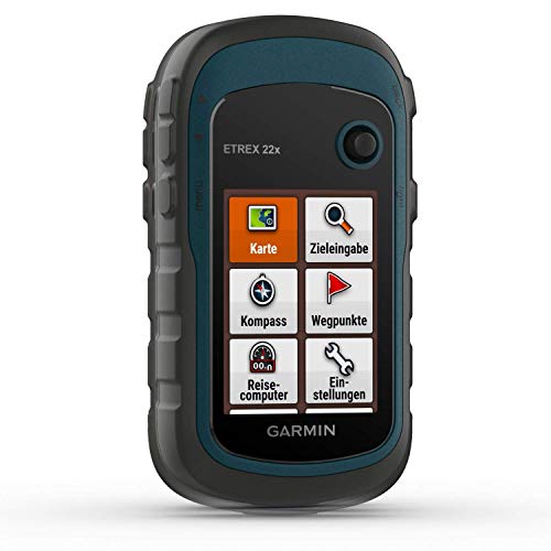 Garmin eTrex 22x – robustes, wasserdichtes GPS-Outdoor-Navi mit 2,2" (5,6 cm) Farbdisplay mit Tastenbedienung, vorinstallierter TopoActive-Europakarte und 25 Std Akkulaufzeit, Blau, One Size von Garmin