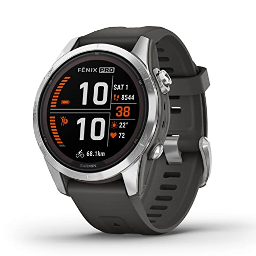 Garmin fēnix 7S Pro – GPS-Multisport-Smartwatch mit Farbdisplay und Touch-/Tastenbedienung, TOPO-Karten, über 60 vorinstallierte Sport-Apps, Garmin Music und Garmin Pay. Verschiedene Varianten von Garmin