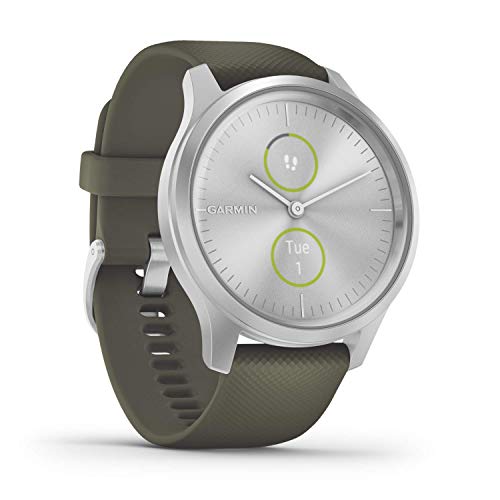 Garmin vívomove Style – stilvolle Hybrid-Smartwatch mit 2 brillanten AMOLED-Farbdisplays, Sport-Apps, wasserdicht, 5 Tage Akkulaufzeit, Fitness Tracker, connected-GPS (Generalüberholt) von Garmin