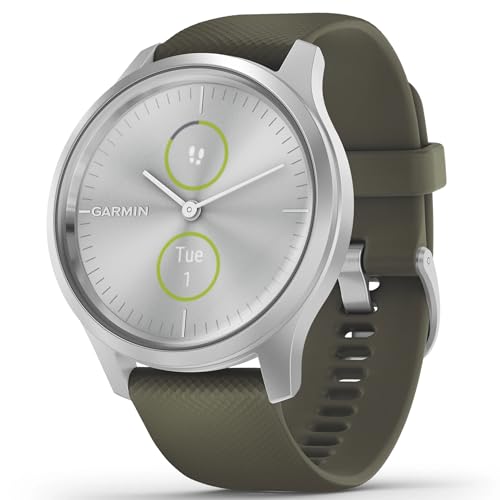 Garmin vívomove Style – stilvolle Hybrid-Smartwatch mit 2 brillanten AMOLED-Farbdisplays, Sport-Apps und Fitness-/Gesundheitsdaten, wasserdicht, 5 Tage Akkulaufzeit, Fitness Tracker, connected-GPS von Garmin