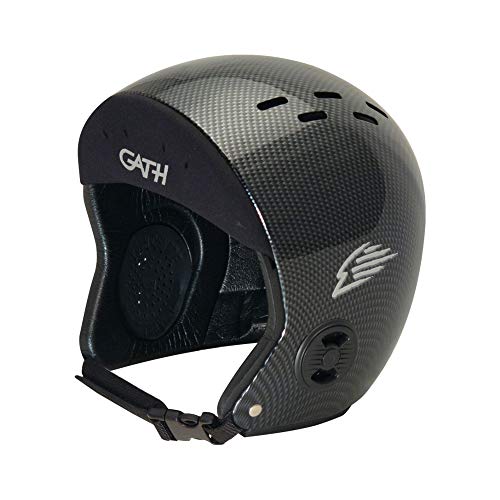 Gath Wassersport Helm Standard Hat L Carbon Print mit Neopren Stirnband Kitesurf Surf Wellenreiten von Gath