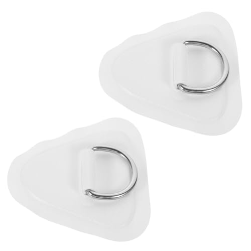 Gatuida 2 Stück Teiliges Kajak D Ring PVC Patch aus Edelstahl Robuste Elastische Seilschnallen für Schlauchboote Einfach zu Installierende Ersatzteile für Kajak Kanu und Surfboard Weiß von Gatuida