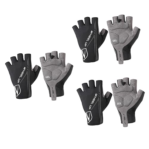 Gatuida 3 Paar Halbfinger Kurzhandschuhe Unisex Fahrradhandschuhe Halbfinger Handschuhe Atmungsaktive Handschuhe von Gatuida
