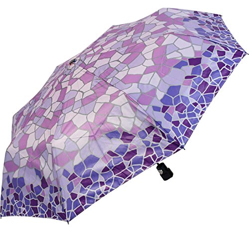Gaudi Regenschirm Automatik Taschenschirm stabil sturmsicher Mini Mosaik - lila von Gaudi