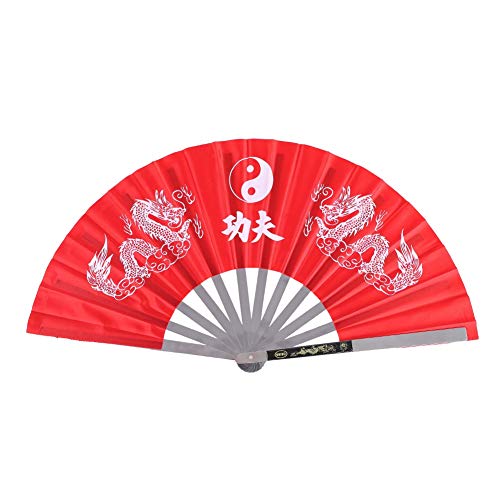 Gavigain Sport-Fan, Edelstahl Tai Chi Martial Arts Kung Fu Tanz Praxis Ausbildung Leistung Fan (rot) von Gavigain