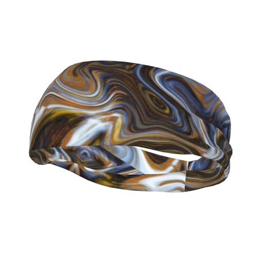 Abstrakte Marmor-Tinte, bedruckte Junk-Banda-Stirnbänder – leichte und atmungsaktive Sport-Stirnbänder zum Laufen – ideal für langes Haar von GaxfjRu