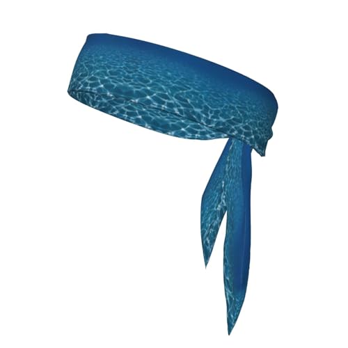 Blue Deep Ocean Schweißabsorbierendes Bandana-Stirnband, hält trocken und bequem beim Outdoor-Sport, perfekt für Damen und Herren von GaxfjRu