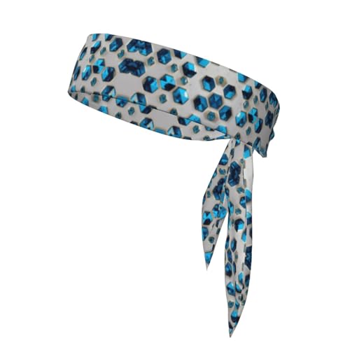 Blue Hexagons and Diamonds Outdoor Sports Schweißabsorbierende Stirnbänder – perfekt für Tennis, Laufen, Radfahren und mehr von GaxfjRu