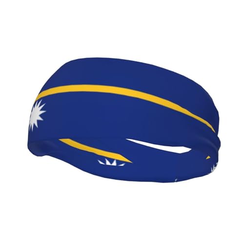 Flagge von Nauru bedruckte Junk-Banda-Stirnbänder – leichte und atmungsaktive Sport-Stirnbänder zum Laufen – ideal für langes Haar von GaxfjRu
