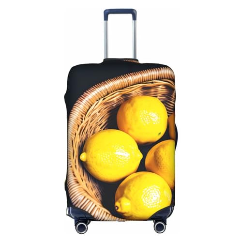 GaxfjRu Basket Lemons Personalisierte Gepäckabdeckung, TSA-geprüfte Koffer, Kofferabdeckungen für Gepäck, 71,1 cm, großer Kofferbezug, Weiß, L, weiß, L von GaxfjRu