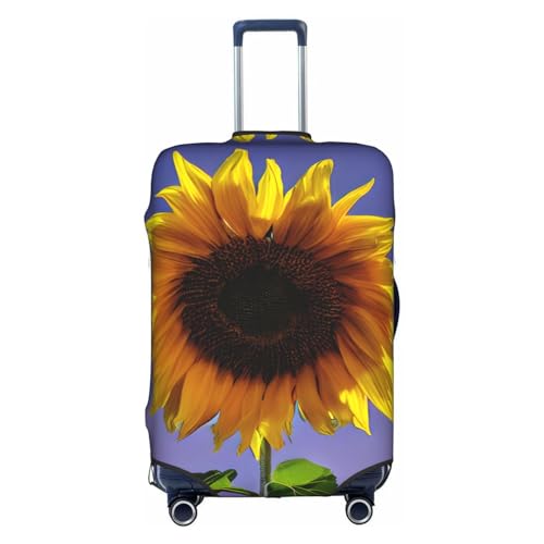 GaxfjRu Bloom Sunflower Personalisierte Gepäckabdeckung, TSA-geprüfte Koffer, Kofferabdeckungen für Gepäck, 71,1 cm, große Kofferhülle, Weiß, Medium von GaxfjRu