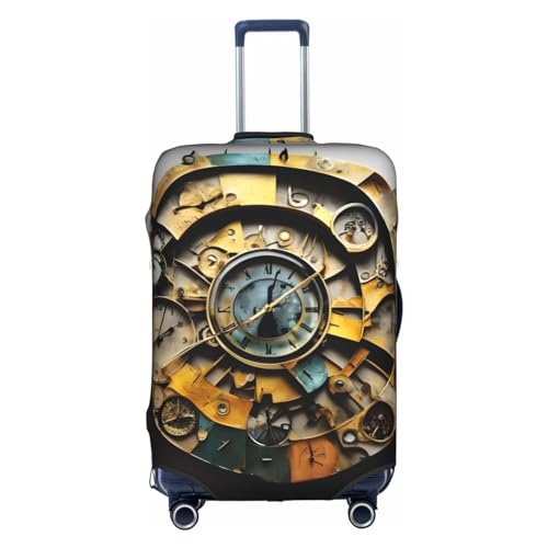 GaxfjRu Clock Art Personalisierte Gepäckabdeckung, TSA-geprüfte Koffer, Kofferabdeckungen für Gepäck, 71,1 cm, große Kofferhülle, Weiss/opulenter Garten, Small von GaxfjRu