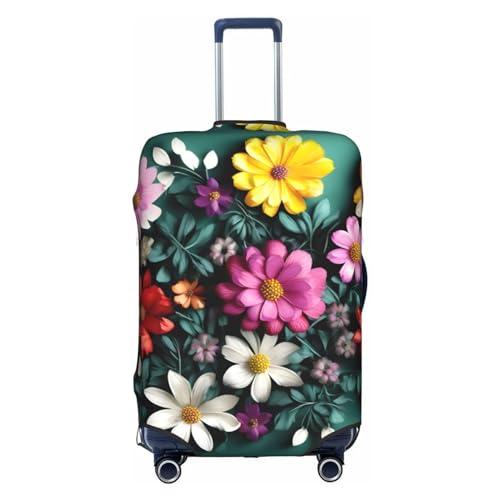 GaxfjRu Flower Art Personalisierte Gepäckabdeckung, TSA-geprüfte Koffer, Kofferabdeckungen für Gepäck, 71,1 cm, große Kofferhülle, Weiss/opulenter Garten, Small von GaxfjRu