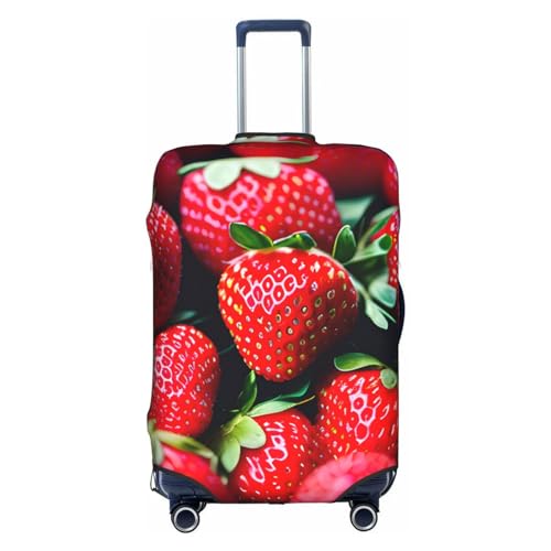 GaxfjRu Fresh Strawberry Gepäckabdeckung, personalisierbar, TSA-geprüft, Kofferabdeckungen für Gepäck, 71,1 cm, große Kofferhülle, Weiss/opulenter Garten, Medium von GaxfjRu