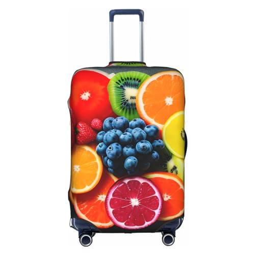 GaxfjRu Gepäckabdeckung, Motiv: Fruit Rainbow, personalisierbar, TSA-geprüft, Kofferabdeckungen für Gepäck, 71,1 cm, große Kofferhülle, Weiß, Large von GaxfjRu