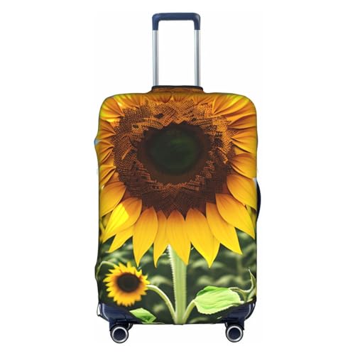 GaxfjRu Gepäckabdeckung, Motiv: gelbe Sonnenblume, TSA-geprüft, Kofferabdeckungen für Gepäck, 71,1 cm, große Kofferhülle, Weiß, Large von GaxfjRu