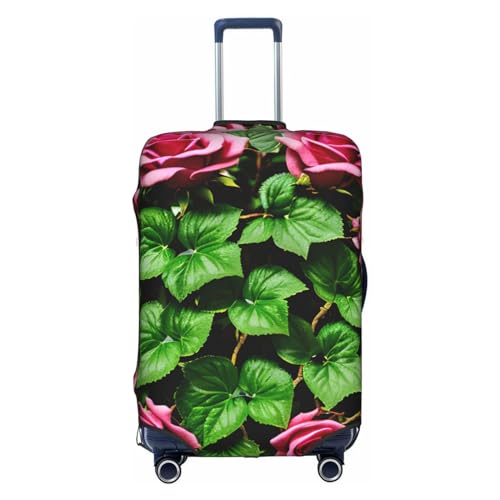 GaxfjRu Gepäckabdeckung mit Blumenmuster, Rose, Efeu mit Blättern, personalisierbar, TSA-geprüft, Kofferabdeckungen für Gepäck, 71,1 cm, große Kofferhülle, Weiß, X-Large von GaxfjRu