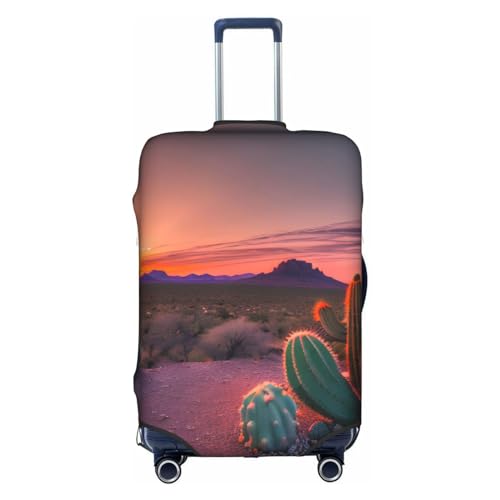 GaxfjRu Gepäckabdeckung mit Kaktuswüsten-Sonnenuntergang, personalisierbar, TSA-geprüft, Kofferabdeckungen für Gepäck, 71,1 cm, große Kofferhülle, Weiß, Large von GaxfjRu