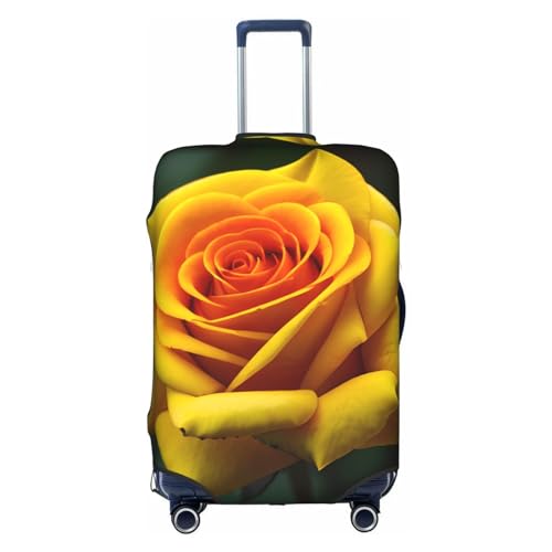 GaxfjRu Gepäckabdeckung mit gelbem Rosenbild, personalisierbar, TSA-geprüft, Kofferabdeckungen für Gepäck, 71,1 cm, große Kofferhülle, Weiß, X-Large von GaxfjRu
