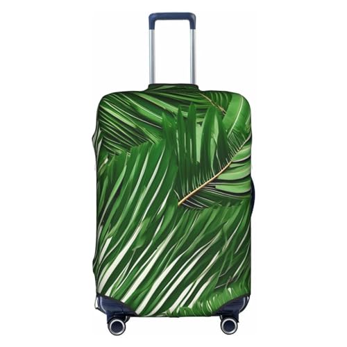 GaxfjRu Gepäckabdeckung mit üppigen grünen Palmenblättern, TSA-geprüft, Kofferabdeckungen für Gepäck, 71,1 cm, große Kofferhülle, Weiss/opulenter Garten, Small von GaxfjRu