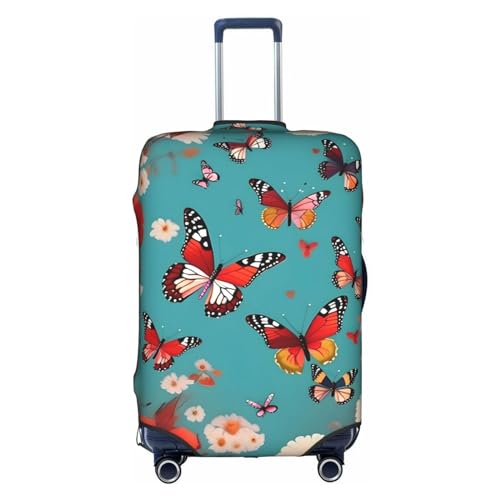 GaxfjRu Hen Flying Butterflies Among Flowers Personalized Luggage Cover - TSA Approved Suitcas,suitcase covers for luggage 71.1 cm, large suitcase cover, weiß, S von GaxfjRu
