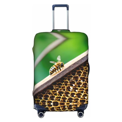GaxfjRu Honey Bees Gepäckabdeckung, personalisierbar, TSA-geprüft, Kofferabdeckungen für Gepäck, 71,1 cm, große Kofferhülle, Weiss/opulenter Garten, Medium von GaxfjRu