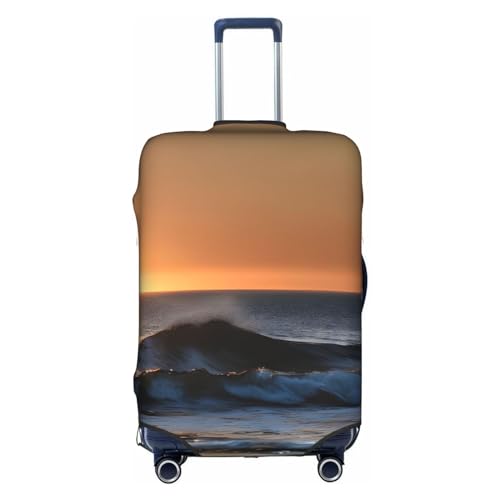 GaxfjRu Last-Sonnenstrahlen von Over The Sea Waves, personalisierbare Gepäckabdeckung, TSA-zugelassene Koffer, Kofferabdeckungen für Gepäck, 71,1 cm, große Kofferhülle, Weiß, Medium von GaxfjRu