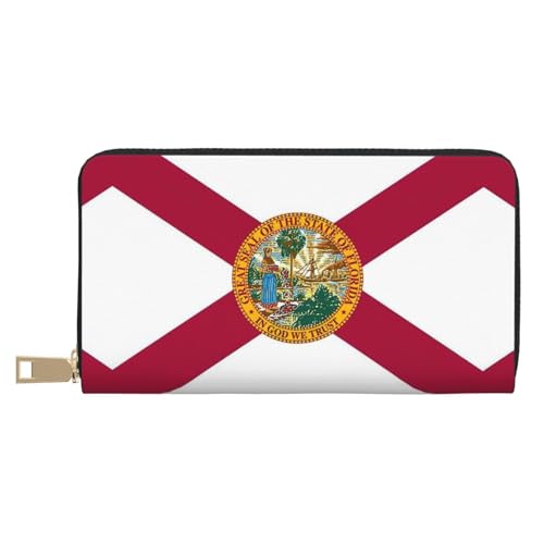 GaxfjRu Louisiana State Flag Stilvolle und praktische Damen Geldbörse - Schlankes und schlankes Kreditkartenetui mit Reißverschlussfach, Flagge Florida, Einheitsgröße, Classic von GaxfjRu