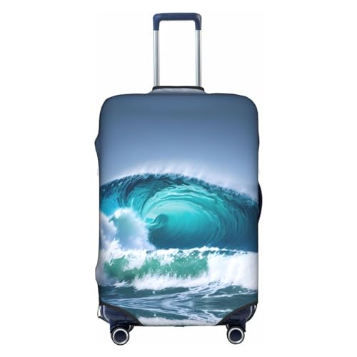 GaxfjRu Ocean Wave Personalisierte Gepäckabdeckung, TSA-geprüfte Koffer, Kofferabdeckungen für Gepäck, 71,1 cm, große Kofferhülle, weiß, M von GaxfjRu