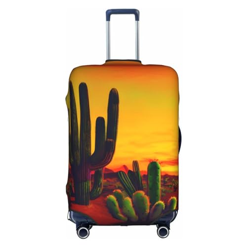 GaxfjRu Personalisierte Gepäckabdeckung, Motiv: Kaktus in Wüste, TSA-geprüft, Kofferabdeckungen für Gepäck, 71,1 cm, große Kofferhülle, weiß, S von GaxfjRu