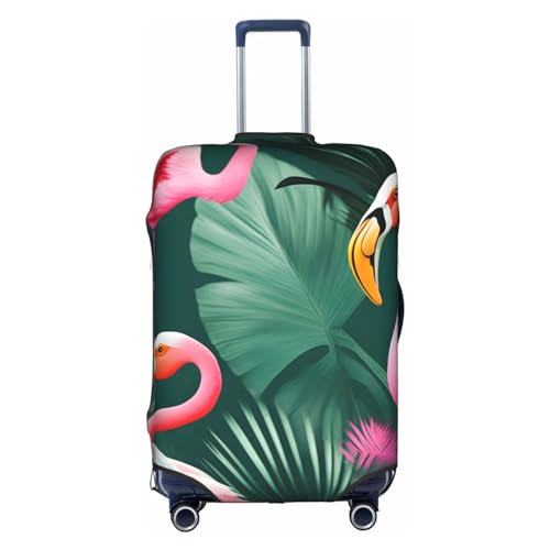GaxfjRu Personalisierte Gepäckabdeckung für Paare, Palmblatt und Flamingos, TSA-geprüft, Kofferabdeckungen für Gepäck, 71,1 cm, große Kofferhülle, Weiss/opulenter Garten, Large von GaxfjRu