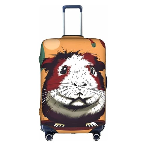 GaxfjRu Personalisierte Gepäckabdeckung mit Meerschweinchen-Muster, TSA-geprüft, Kofferabdeckungen für Gepäck, 71,1 cm, große Kofferhülle, Weiß, X-Large von GaxfjRu