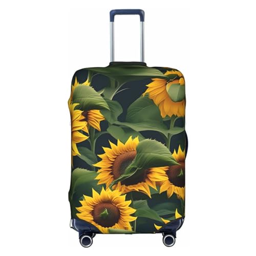 GaxfjRu Personalisierte Gepäckabdeckung mit Pflanzenmotiven, TSA-geprüft, Kofferabdeckungen für Gepäck, 71,1 cm, große Kofferhülle, Weiß, Medium von GaxfjRu