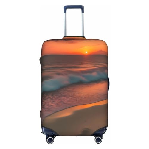 GaxfjRu Personalisierte Gepäckabdeckung mit Sonnenuntergang am Strand, TSA-geprüft, Kofferabdeckungen für Gepäck, 71,1 cm, große Kofferhülle, Weiß, X-Large von GaxfjRu
