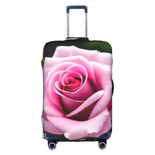 GaxfjRu Personalisierte Gepäckhülle mit rosa Rosenblüten, TSA-geprüft, Kofferabdeckungen für Gepäck, 71,1 cm, große Kofferhülle, Weiß, Small von GaxfjRu