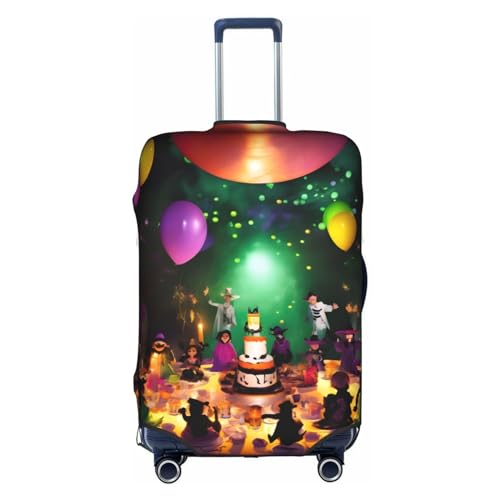 GaxfjRu Personalisierte Halloween-Party-Gepäckabdeckung, TSA-geprüfte Koffer, Kofferabdeckungen für Gepäck, 71,1 cm, große Kofferhülle, Weiß, X-Large von GaxfjRu