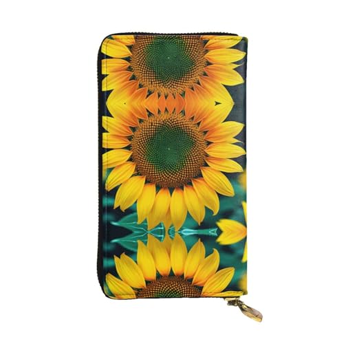 GaxfjRu Rainbow Sunflower Damen-Geldbörse, kompaktes und sicheres Kreditkartenetui mit Reißverschlussfach, klein, Schwarz, Einheitsgröße, Classic von GaxfjRu