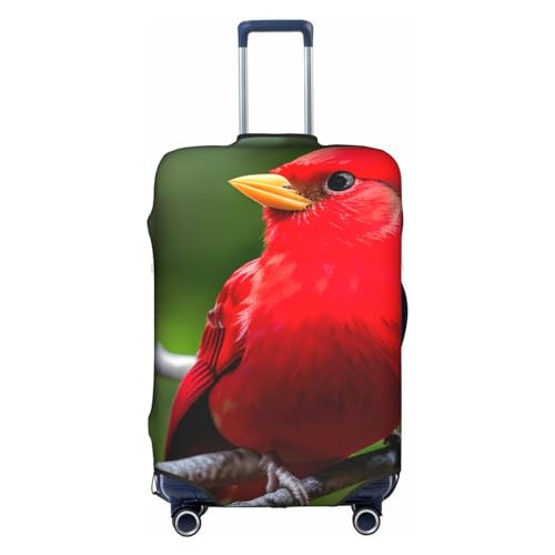GaxfjRu Schöne rote Vögel, personalisierbare Gepäckabdeckung, TSA-geprüft, Kofferabdeckungen für Gepäck, 71,1 cm, große Kofferhülle, Weiß, Medium von GaxfjRu
