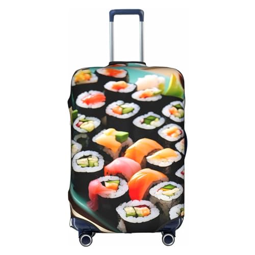 GaxfjRu Sushi Personalisierte Gepäckabdeckung, TSA-geprüfte Koffer, Kofferabdeckungen für Gepäck, 71,1 cm, große Kofferhülle, Weiß, X-Large von GaxfjRu