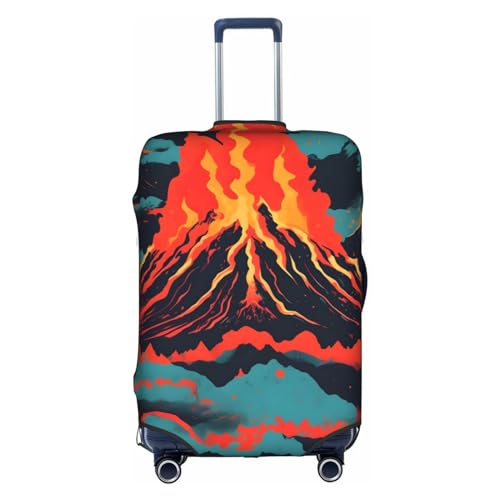GaxfjRu Volcano Personalisierte Gepäckabdeckung, TSA-geprüfte Koffer, Kofferabdeckungen für Gepäck, 71,1 cm, große Kofferhülle, Weiss/opulenter Garten, Small von GaxfjRu