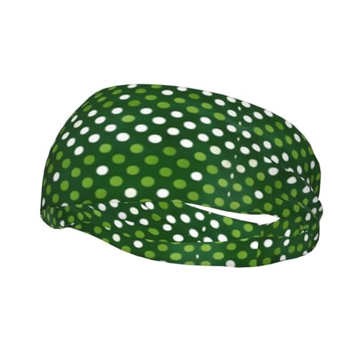 Grünes gepunktetes Performance-Sport-Stirnband – dehnbar, atmungsaktiv, schweißabsorbierend, leicht zu reinigen, leicht und praktisch von GaxfjRu