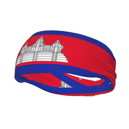 Junk Bandana Stirnbänder mit Kambodscha-Flagge, leichte und atmungsaktive Sport-Stirnbänder zum Laufen, ideal für langes Haar von GaxfjRu