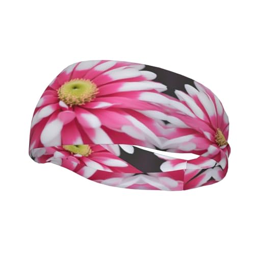 Junk Bandana Stirnbänder mit rosa und weißen Blumen bedruckt – leichte und atmungsaktive Sport-Stirnbänder zum Laufen – ideal für langes Haar von GaxfjRu