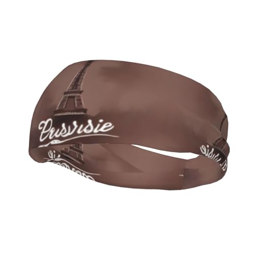 Pariser Kaffee Eiffelturm bedruckte Junk Bandana Stirnbänder – leichte und atmungsaktive Sport-Stirnbänder zum Laufen – ideal für langes Haar von GaxfjRu