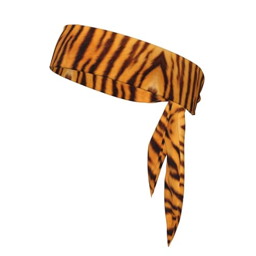 Schweißabsorbierendes Bandana-Stirnband mit Tigerstreifenmuster, hält trocken und bequem beim Outdoor-Sport, perfekt für Damen und Herren von GaxfjRu
