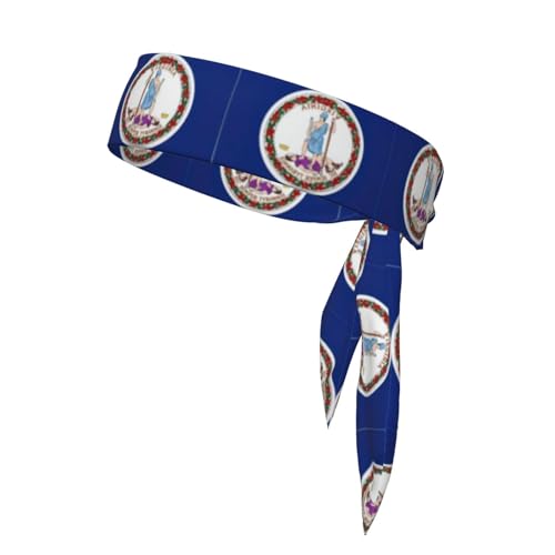 Schweißabsorbierendes Bandana-Stirnband mit Virginia-Staatsflagge, hält trocken und bequem beim Outdoor-Sport, perfekt für Damen und Herren von GaxfjRu