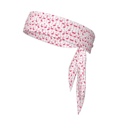 Schweißabsorbierendes Bandana-Stirnband mit pinkem Flamingo-Muster, hält trocken und bequem beim Outdoor-Sport, perfekt für Damen und Herren von GaxfjRu