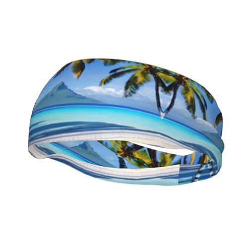 Tahiti Beaches Performance Sport-Stirnband, elastisch, atmungsaktiv, schweißableitend, leicht zu reinigen, leicht und praktisch von GaxfjRu